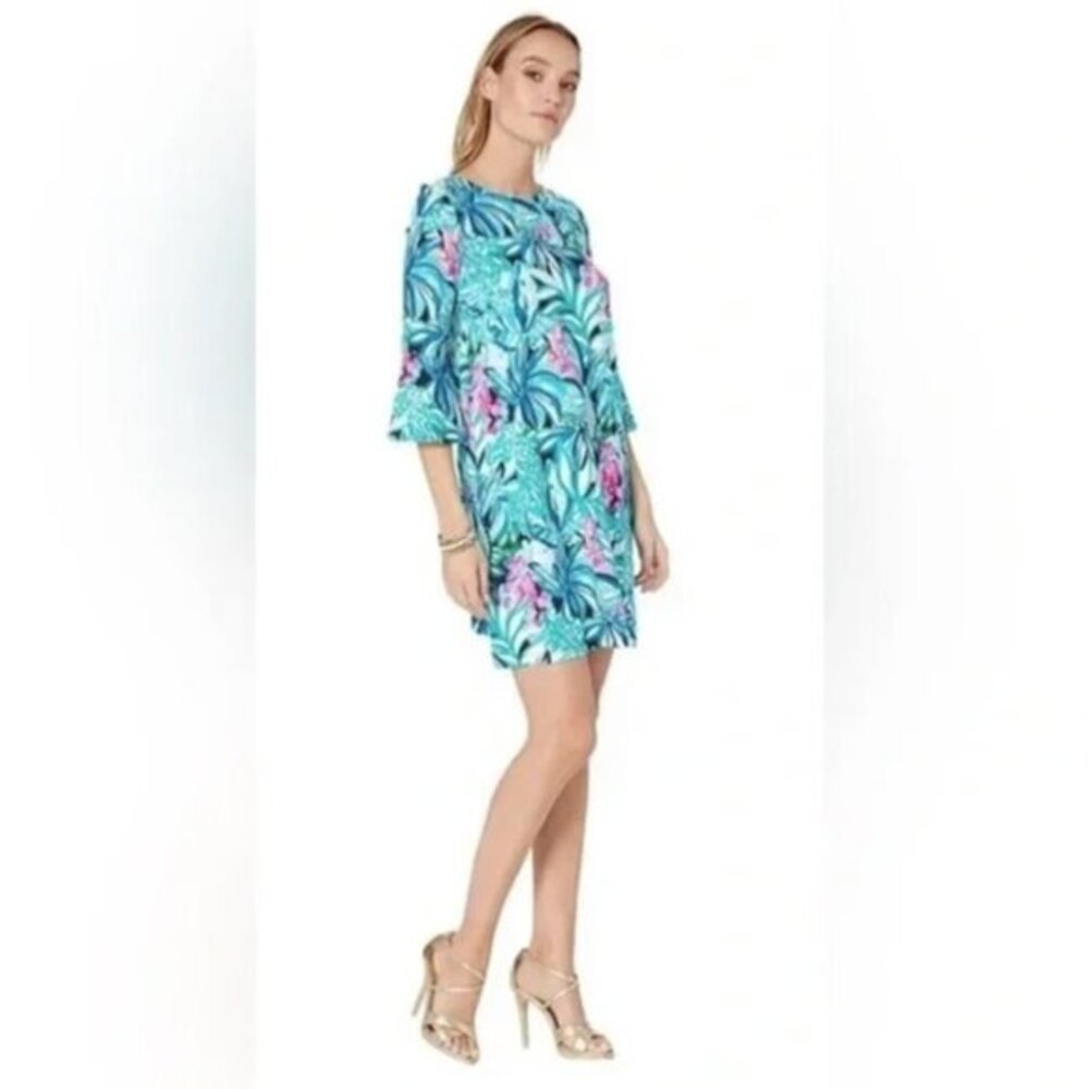 Lilly Pulitzer 'Ophelia' 3/4 Sleeve Dress in Maldives Green Hype It Up Size XXS